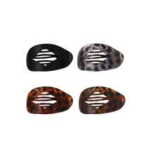 Set de 4 pinzas de pelo con forma de rombo hueco plano, para peinado de nuca de uso diario, con clip de pato antideslizante, diseño de arco flexible, accesorios de pelo minimalistas y retro para festivales y fiestas - Rombo multicolor ahuecado - Ver 18