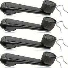 4pcs Manual Window Wiper Arm Handles With Gaskets And Springs, Universal Car Interior Accessories Replacement Parts, Car Window Crank Handles For Car Enthusiasts And Repair - A - View 6