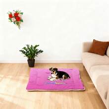 1pc Soft Pet Bed Pad With Gradient Unicorn Design, Washable Dog Crate Mat Suitable For Small/Medium/Large Dogs, Reversible Cat Bed Mat For All Seasons - Multicolor - View 3