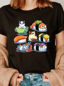 Plus Size T-Shirts - Black - View 1