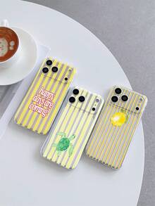 Bộ 3 ốp lưng điện thoại TPU trong suốt chống rơi, chống trượt, mềm mại, in họa tiết sọc vàng và chữ Lemon Turtle bằng công nghệ UV, ốp lưng thời trang tương thích với iPhone 7/8/7 Plus/8 Plus/X/XS/XR/XS Max/11/11 Pro/11 Pro Max/12/12 Pro/12 Pro Max/12 Mini/13/13 Pro/13 Pro Max/13 Mini/14/14 Pro/14 Pro Max/14 Plus/15/15 Pro/15 Pro Max - Nhiều màu - Xem 3