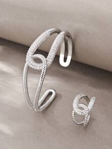 Vòng tay bạc, phối đồng với đá Zirconia, đa năng, phù hợp cho đeo hàng ngày, các buổi gặp gỡ, hẹn hò, tôn lên vẻ thanh lịch. - Bạc - Xem 2