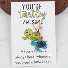1pc/4pcs Blue Sea Turtle Keychain Set, Exquisite Bag & Key Chain Decor, Auspicious Gift, Perfect For Birthday Party, Celebration, Life Journey Companion - Multicolor - View 4