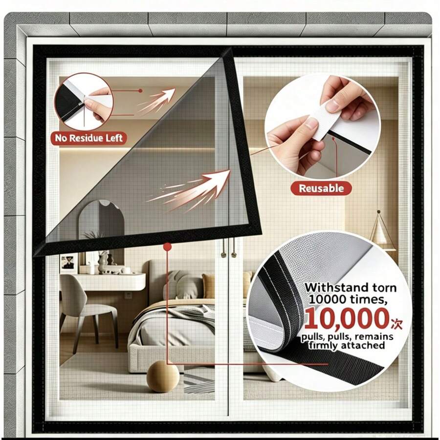 The Encrypted High-Transparency Mesh Fabric Features Fine Holes That Effectively Repel Mosquitoes While Allowing Natural Light To Pass Through, Ensuring The Room Remains Bright And Airy Without Feeling Oppressive.