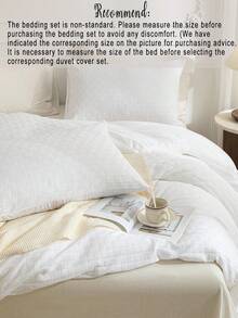 2/3pcs White Line Bedding Set - Includes 1 Duvet Cover & 1/2 Pillowcases (Excluding Inserts), Bohemian Country Style, Lightweight & Breathable, Machine Washable, BohoCottage, Spring Bedding - White - View 6