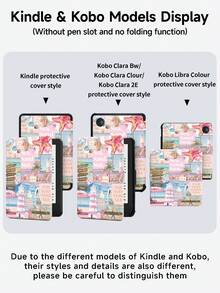 甜美风格，粉色海洋元素保护套，兼容 iPad Air 8(M4)2026(11 英寸)、Air 4/5 10.9 英寸、7/8/9 10.2 英寸，内置笔槽，兼容三星 Tab S6 10.4 英寸，兼容 Kindle 第 11 代(2022/2024)、Kindle Clara 2E、Clara Colour、Clara BW (6 英寸) 和 Libra Colour (7 英寸)，可爱少女时尚设计，平板电脑桌面装饰，生日和节日礼物。 - 彩色 - 查看 9