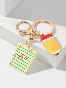 Graduation Season Pencil Keychain, Teacher's Day Gift Keychain, Apple Keychain, TEACHER English Pendant Gift - Multicolor - View 10