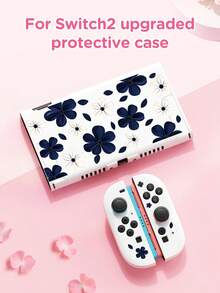 1pc Deep Blue & White Floral Pattern Protective Case/Cover, Compatible With Switch2 (2025), Switch NS, Switch OLED, Switch Lite, Accessories For Switch 2nd Gen/Switch, Full Set Including Storage Bag, Game Card Case, Best Gift For Switch Players - Multicolor - View 21