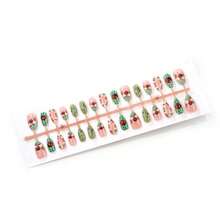 Press On Nails - 30 Pieces Of Autumn Cute 3D Three-Dimensional Seven-Star Ladybug Flower Almond Wear Manicure Advanced Plaid French Manicure - DM-572[30 Pieces/box] - View 5