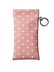 1pc Polka Dot Eyeglass Pouch With Keychain Portable Scratch-Resistant Soft Glasses Case For Women, Durable Eyewear Storage Bag, Perfect For Daily Use, Travel - Multicolor - View 12