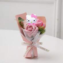 SANRIO 三丽鸥手工仿真玫瑰花，Hello Kitty仿真康乃馨花束，创意母亲节礼物，可重复使用的花束套装，Hello Kitty玫瑰花束，实用教师节礼物，Hello Kitty圣诞节、情人节、母亲节创意花束礼物 - 彩色 - 查看 21
