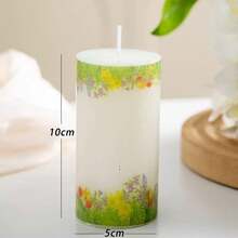 1/3 piezas Vela de pilar con estampado floral francés vintage, vela perfumada sin humo de 5/7.5/10cm, decoración romántica para el hogar y la boda, regalo festivo para mujeres - A - Ver 9