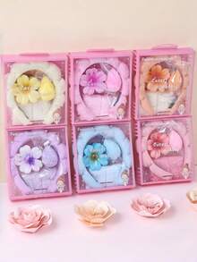 5pcs Girls Hair Accessories Set, Autumn/Winter Sponge Cloud Headband, Makeup Headwrap, Versatile Hair Clips Gift Box, Suitable For Daily Use - Multicolor - View 2
