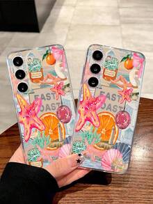 1个创意海洋元素海星贝壳橙色软手机壳，兼容华为荣耀、Galaxy A04e/12/A13/A14/A34/A50/A52/A53/A54/S21/S22/S23/S24/S25/S25Ultra/S25FE/S26/S26 PLUS/S26 ULTRA/S26 EDGE、6A/7A/8A、12T/13T/15T/15T Pro，[国际版，非国内版] - 無色 - 查看 2