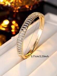 1pc Luxury Hollow Tennis Style Bracelet, Suitable As Gift For Girlfriend Or Best Friend - Bracelet - View 2