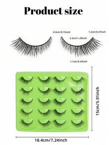 10 Pairs Half Eyelashes, Fox Style Eyelashes, Curly And Fluffy With Long To Short Length For Lengthening Effect, Natural And Not Exaggerated For Great Photos, 3D False Eyelashes With Long And Short Fibers, Voluminous Eye Tail Makeup Eyelashes Extension, Suitable For Parties And Shopping Makeup, The Best Gift For Yourself - Black - View 2