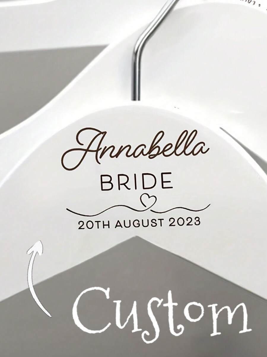 Personalized Bridesmaid Hanger, Wedding Coat Hanger (Customizable), Bridesmaid Hanger, Wedding Hanger, Bridal Hanger, Personalized Wedding Hanger, Bridal Hanger, Engraved Bridal Hanger, Decorative, Reusable, Multi-Functional, Fashionable, Exquisite - Multicolor - View 1