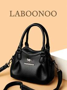 Classic Retro Elegant Solid Color Women's Shoulder Bag & Handbag, Suitable For Daily Commute - Black - View 1