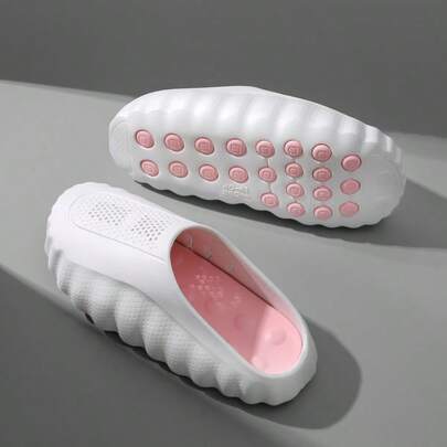 1 par unisex sandaler med massagehål, tjocka sular med andningsförmåga, bekväma slip-on-tofflor för stranden/duschen, lämpliga för vår, sommar, höst, vinter, strand, badrum