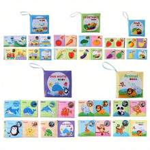 1/5pcs Crinkle Cloth Books, Tear-Resistant, Cognitive Cloth Books, Fruit & Animal Puzzle Toys, Promote Early Learning And Cognitive Development, Christmas, Birthday, Halloween, Thanksgiving And Easter Gifts. - Multicolor - View 5