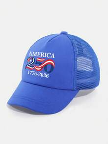 1PC Adjustable Kids Trucker Hat (1-7 Years) - America 250th Anniversary Patriotic Printed Cap, Mesh Back, Ideal For Independence Day & Outdoor Activities - 1PC - View 13