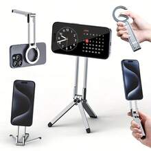 Magnetic Phone Holder Tripod 360° Rotatable Foldable Car Desk Mount MagSafe Compatible For IPhone Android Navigation Live Stream Travel - Multicolor - View 8