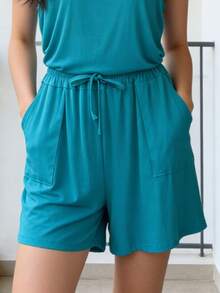 Women Shorts - Mint Blue - View 1