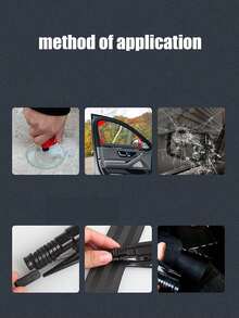 1pc Car Safety Hammer, Car Escape Tool, Multi-Function Window Breaker & Seatbelt Cutter, Portable Keychain - Multicolor - View 3