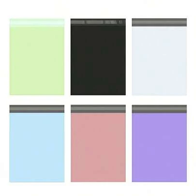 12 piezas de bolsas de colores múltiples con cierre automático - Sobre de envío para embalaje y almacenamiento ordenado, empaque, colores vivos, bolsa potente