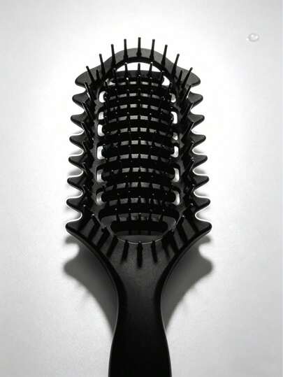 1 Cepillo rizador recién actualizado, diseño hueco, con dientes y estructura de peine especiales, adecuado para todo tipo de cabello, reduce la caída del cabello, el tirón y las puntas abiertas, unisex, crea fácilmente peinados rizados, producto para el cuidado del cabello, aplicable para salones, uso diario, temporada de vuelta al colegio, viajes y otras ocasiones.