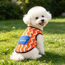 1 pezzo Pettorina per cani, pettorina sportiva, design in rete leggero e traspirante per l'estate, adatta per cani e gatti di piccola/media taglia, abbigliamento per animali domestici per uso interno o esterno - Arancione - Visualizzare 5