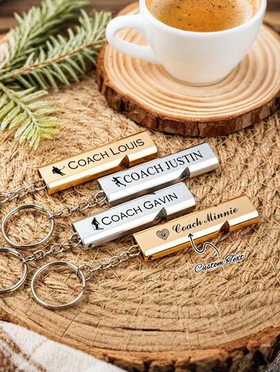 Personalized Whistle Keychain, Engraved Stainless Steel Whistle, Customized For , Outdoor Whistle, Personalized Gift For Teacher