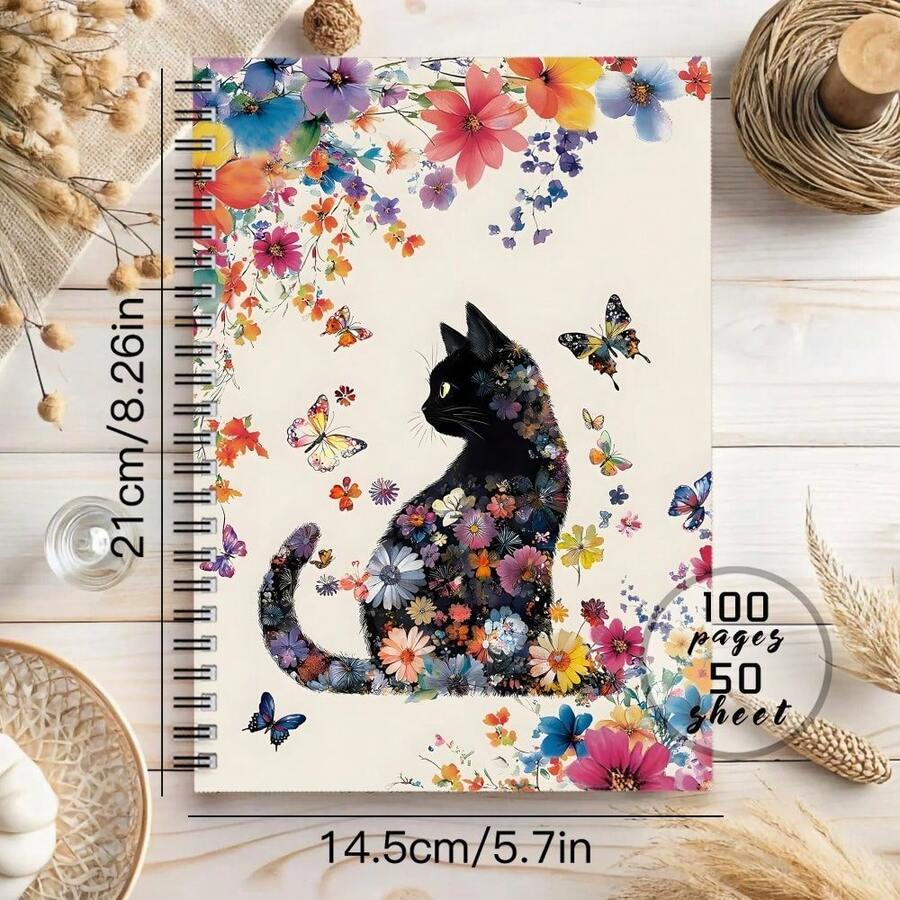1 buah Buku Catatan Spiral Bertema Bunga - Dengan Desain Elegan, Cocok Untuk Kantor, Belajar, dan Penggunaan Sehari-hari, Hadiah yang Bermakna untuk Rekan Kerja Pria dan Wanita, Buku Catatan Jilid Spiral