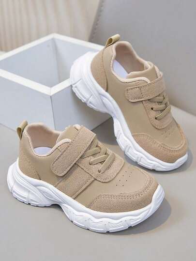 1 Pair Unisex New Breathable Mesh Flat Sports Shoes, Shock Absorbing Non-Slip Children Running Shoes, Fashion Versatile Student Casual Shoes Suitable For All Seasons