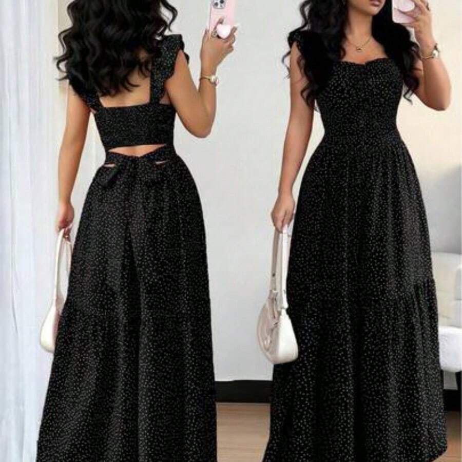 Women Long Dresses - Black - View 1