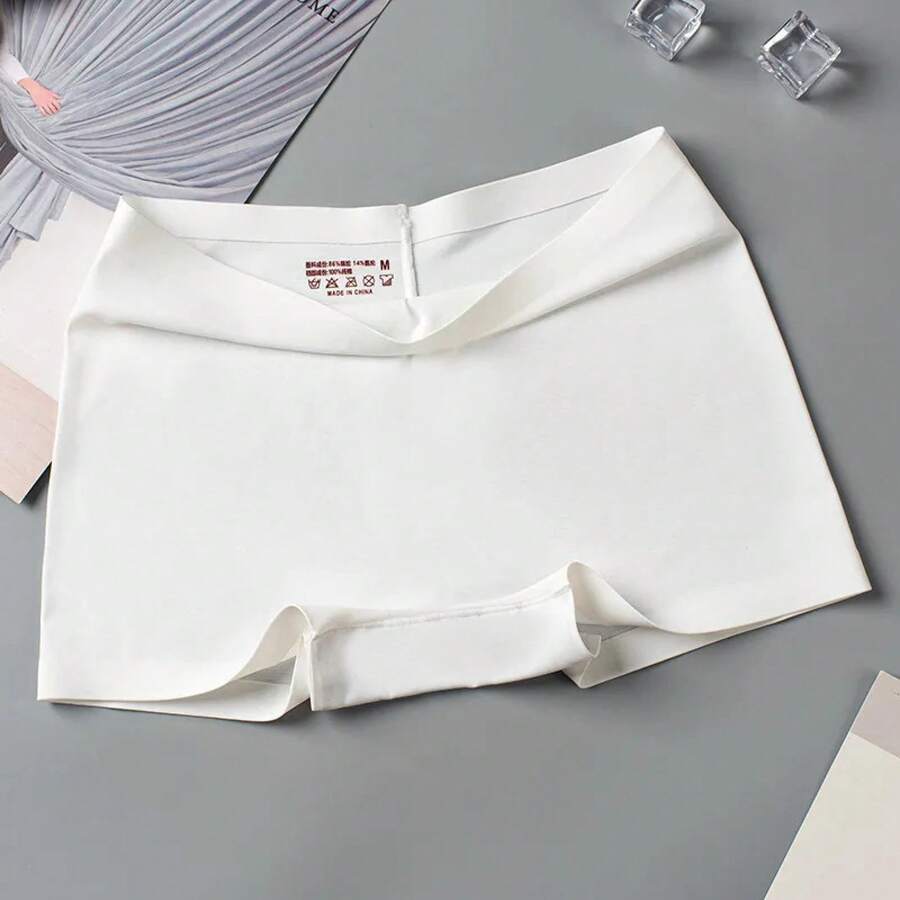 Pantalones cortos de sin costuras para mujer, ropa interior antiexposición L XL, negro, informal, ventilado, suave, deportivo, Fitness, Yoga - Blanco - Ver 1