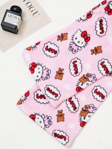 Hello Kitty 三丽鸥可爱卡通舒适休闲家居裤/睡裤，适合春、秋、冬三季穿着，卡通图案抓绒保暖直筒裤，粉色系，小码修身加长抓绒裤，如云朵般柔软舒适，提升居家幸福感，时尚派对礼物，送给朋友、女友和情侣的最佳新年礼物 - 粉色 - 查看 8