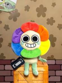 Dandy's World Plush Flower - 10 Inch Rainbow Flower Stuffed Toy, Soft Cute Dandy World Plushie With VHS Tape, Perfect Gift For Fans, Kids, Halloween & Christmas - 1 - Xem 5