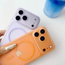 Capa para celular fosca e semitransparente com ímã "Ice Mist", compatível com iPhone 17 Pro Max, 15, 17, 16 Pro, 16, 12, 13, 15 Pro Max, 14, 15, 16 Plus e 17 Air. Design minimalista perfeito para presentes, festas, aniversários e Páscoa - para meninas e meninos. - Preto - Ver 8