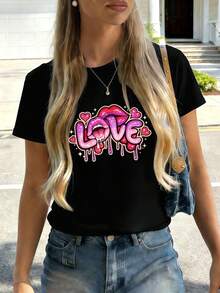 Dam-T-shirts - Svart - Visa 2