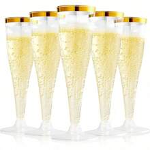 50只优雅鸡尾酒杯、香槟杯、果汁杯、冰淇淋杯、奶昔杯、甜点杯，适用于婚礼、周年纪念、情人节、生日、派对、圣诞节、酒吧、聚会等场合，塑料材质。 - 查看 2