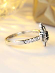 Tsnamer 1pc Exquisite Cubic Zirconia Turtle Ring, Women's Summer Jewelry, Beach Vacation Gift, Casual Jewelry, Charming Jewelry - Ring - View 4