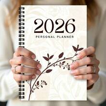 1 pieza Planificador semanal tamaño A5 2026 - Estilo minimalista floral, incluye lista de tareas, cuaderno portátil adecuado para madres, planificación y organización de horarios diarios como regalo, cuaderno planificador semanal con espiral - S - Ver 6