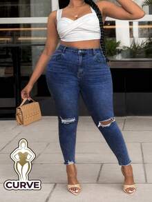 Plus Size Jeans - Blue - View 6