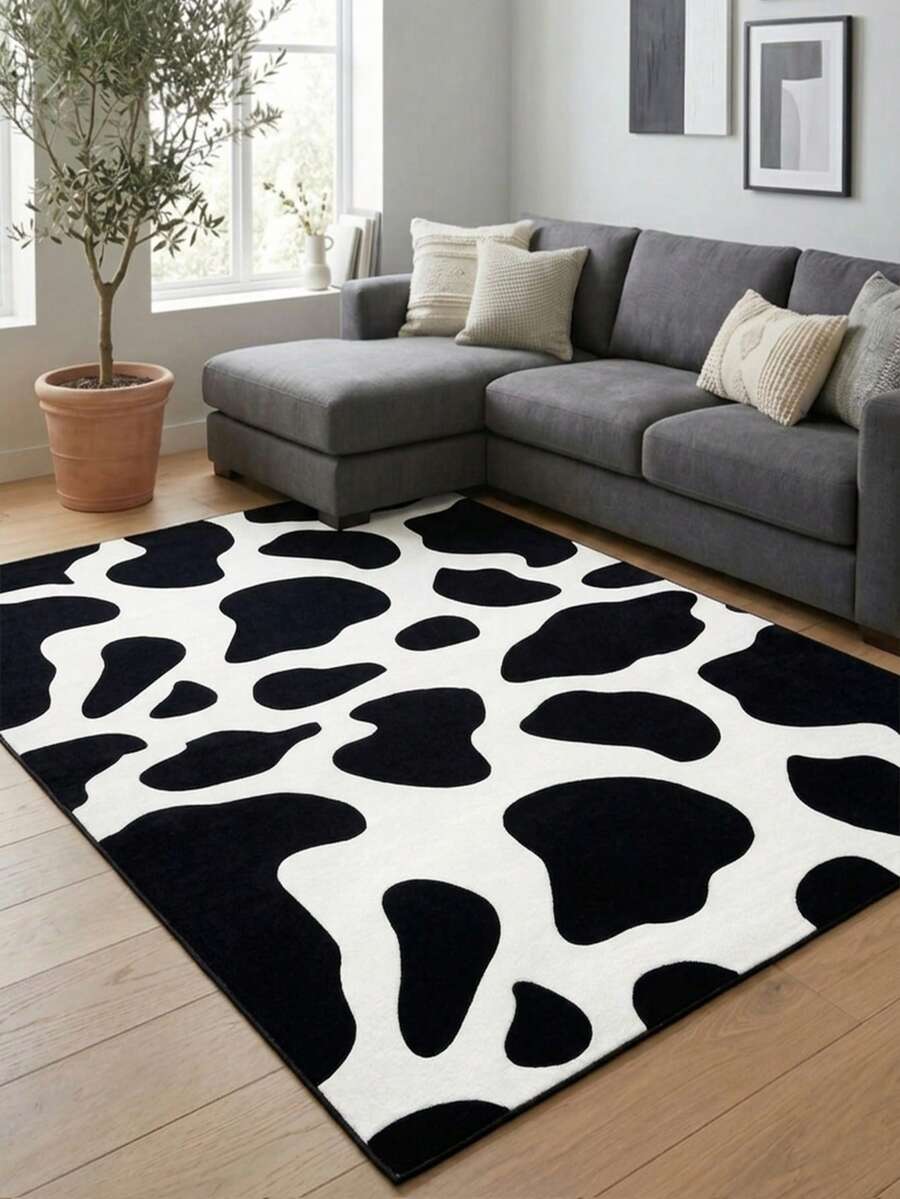 Modern Zebra Stripe Digital Print Kitchen Rug - Chic Animal Pattern Non-Slip Washable Floor Mat, Made In Turkiye 80x200 Cm, 80x300 Cm,100x200 Cm, 120x180 Cm - Black - View 1