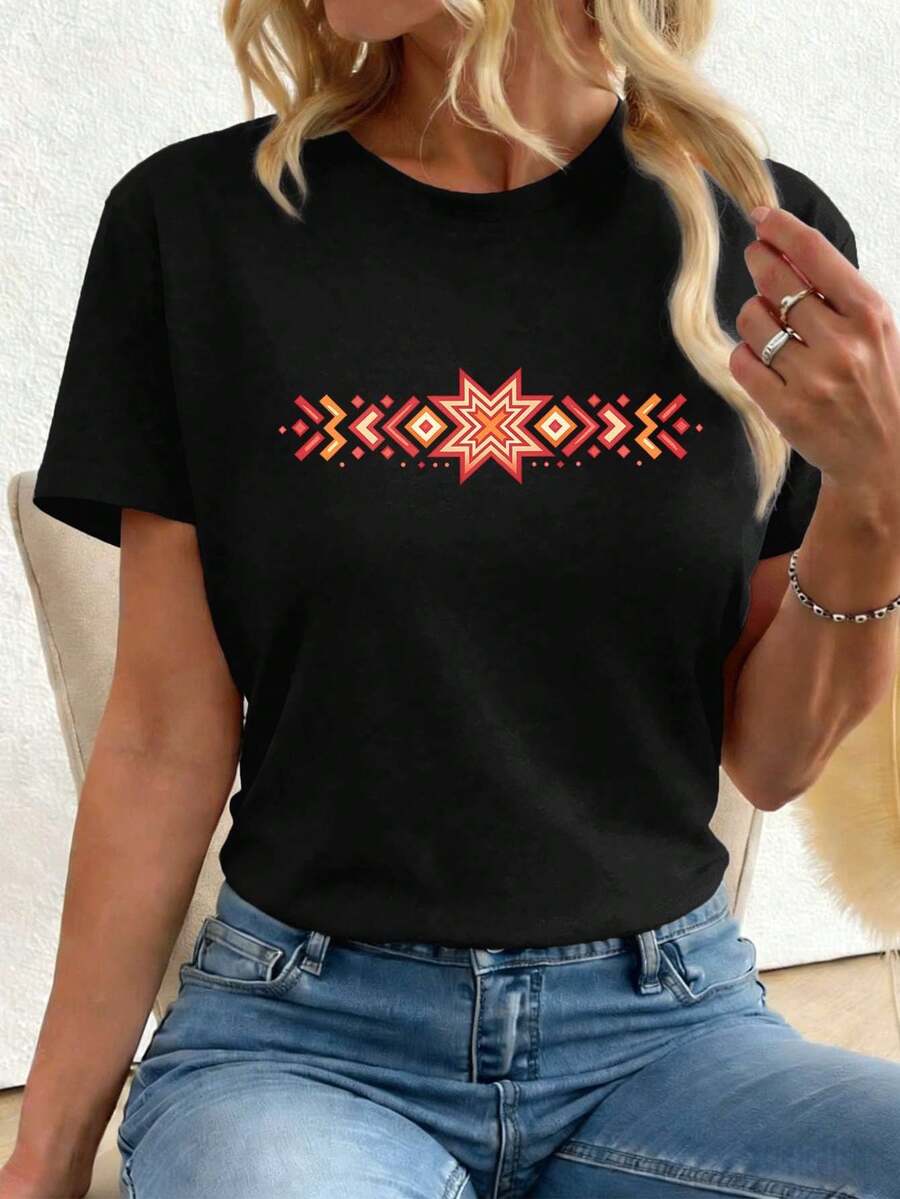 Dam-T-shirts - Svart - Visa 1