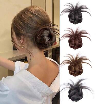 1pc Synthetic Hair Bun Clip, Heat-Resistant Hair Clip, Bun Hairstyle, Suitable For Women's Daily Wear And Occasions