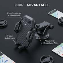 360° Rotatable Universal Car Windshield Phone Holder, Suitable For IPhone And Other Smartphones - 1pc - View 7