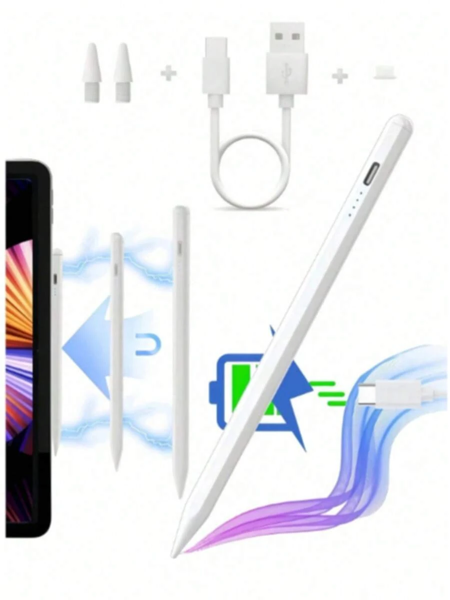 Bút cảm ứng sạc nhanh gấp 2 lần, tương thích với iPad thế hệ thứ 11 và 10, hỗ trợ nghiêng và chống chạm lòng bàn tay, tương thích với iPad Pro 12.9/11/M4, Air5/M2, Mini 6, thế hệ thứ 6-11 (2018-2025).