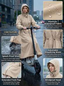 Poncho de lluvia para bicicleta eléctrica de un/dos pasajeros, impermeable unisex para motocicleta, equipo de lluvia impermeable y grueso para scooter eléctrico para adultos - Impermeable de mujer - Ver 4